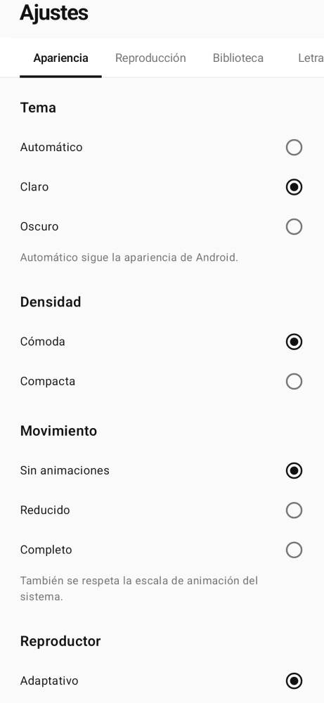 Captura nativa de Luma: Ajustes